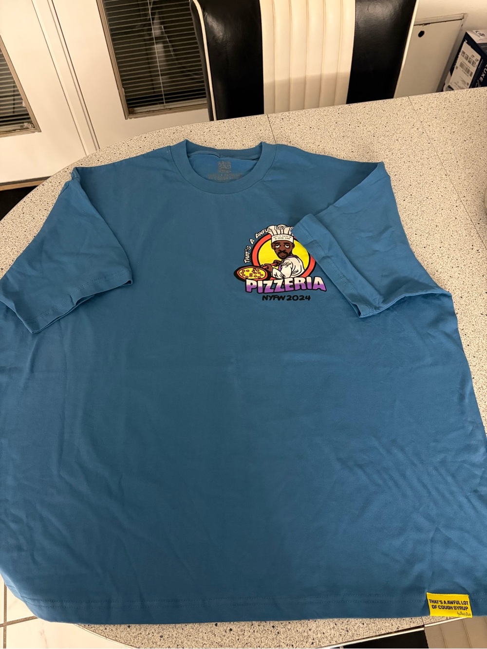 BRAND NEW THATS AN AWFUL LOT OF COUGH SYRUP Men's Pizzeria Graphic Short-Sleeve